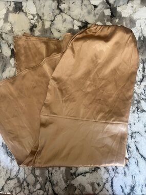 Satin Slip Skirt in Gold